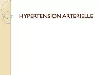 hypertension arterielle