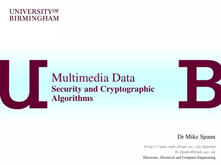 multimedia data security and cryptographic algorithms