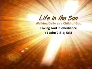 Life in the Son