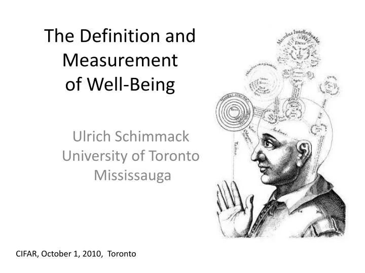 the definition and measurement of well being