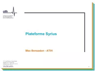 plateforme syrius