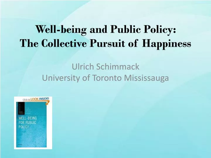 well being and public policy the collective pursuit of happiness
