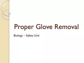 Proper Glove Removal