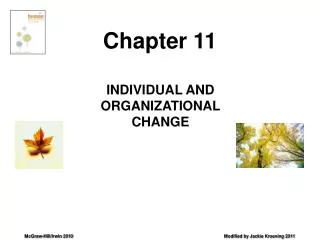 INDIVIDUAL AND ORGANIZATIONAL CHANGE