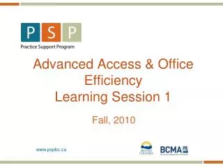 Advanced Access &amp; Office Efficiency Learning Session 1