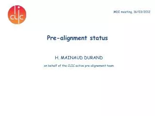 Pre-alignment status