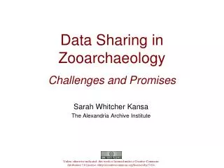 Data Sharing in Zooarchaeology Challenges and Promises