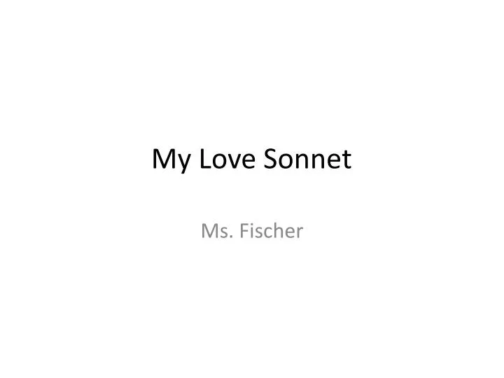 my love sonnet