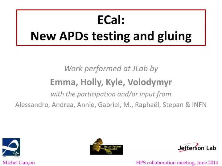 ecal new apds testing and gluing