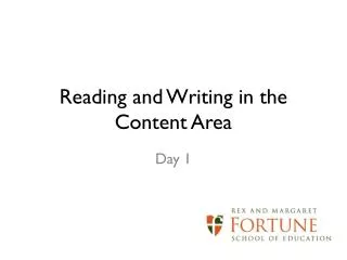 Reading and Writing in the Content Area