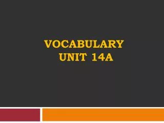 vocabulary Unit 14a