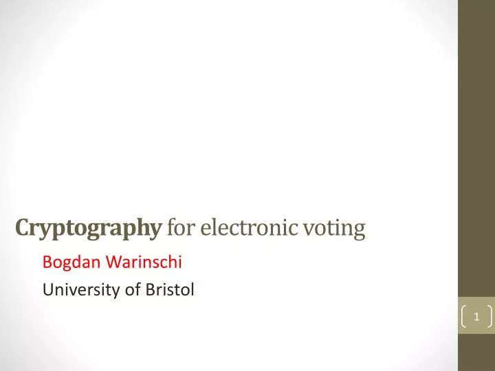 cryptography for electronic voting