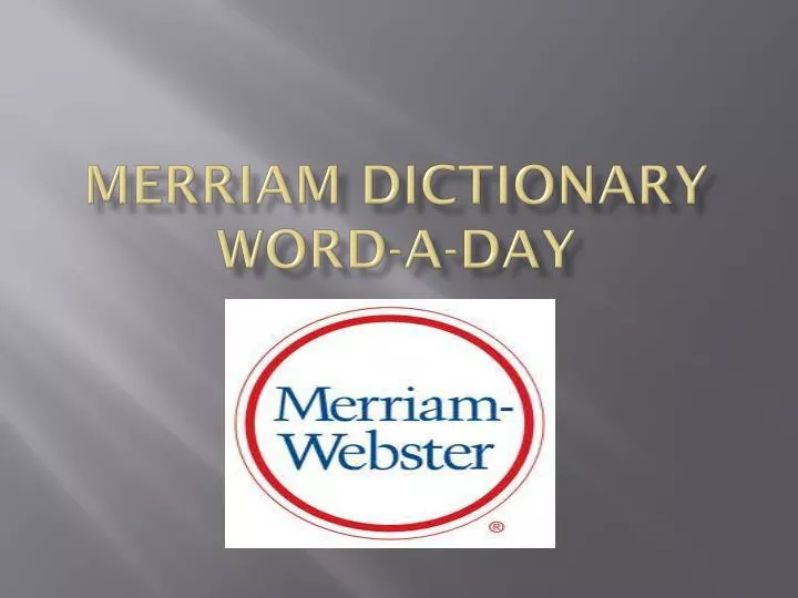 merriam dictionary word a day