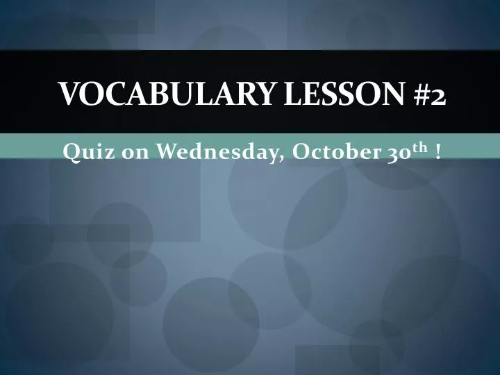vocabulary lesson 2