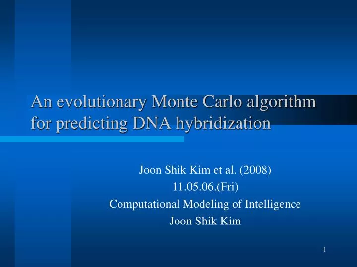 an evolutionary monte carlo algorithm for predicting dna hybridization