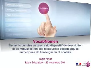 Table ronde Salon Educatice – 25 novembre 2011