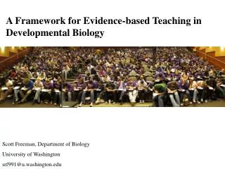 A Framework for Evidence-based Teaching in Developmental Biology