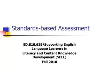 Standards-based Assessment