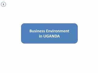 Business Environment i n UGANDA