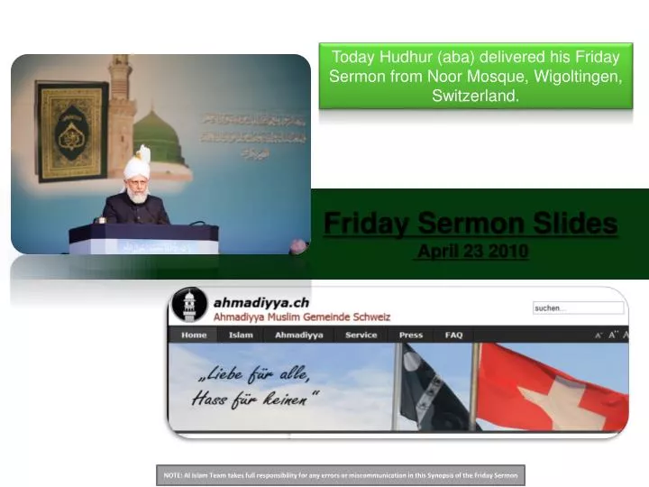 friday sermon slides april 23 2010