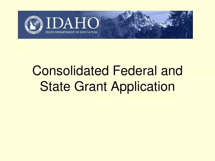 consolidated federal and state grant application