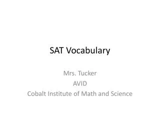 SAT Vocabulary