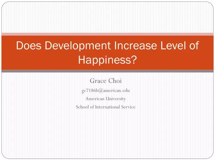 does development increase level of happiness