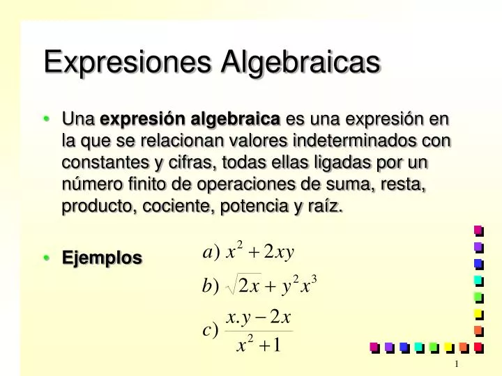 expresiones algebraicas