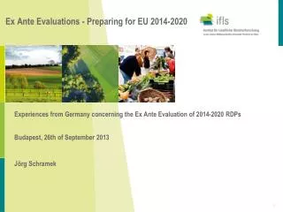 Ex Ante Evaluations - Preparing for EU 2014-2020