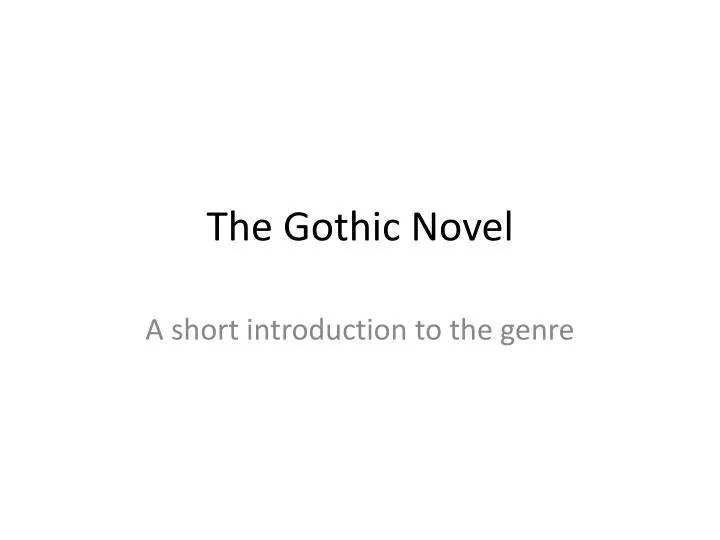 the gothic novel