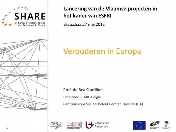 lancering van de vlaamse projecten in het kader van esfri brasschaat 7 mei 2012