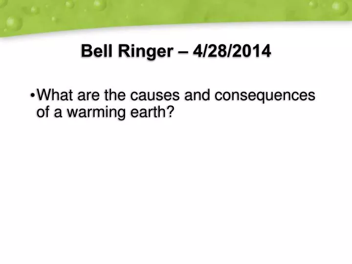 bell ringer 4 28 2014