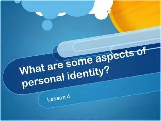 What are some aspects of personal identity?