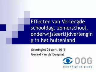 Effecten van Verlengde schooldag, zomerschool, onderwijsleertijdverlenging in het buitenland