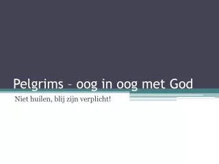 pelgrims oog in oog met god
