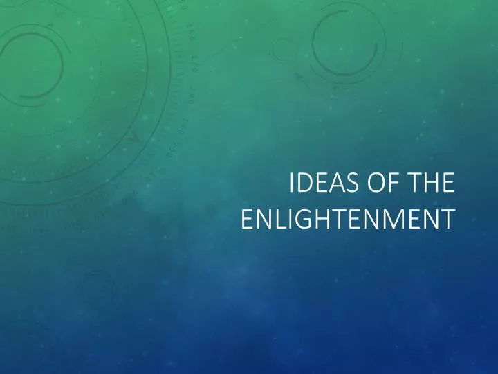 ideas of the enlightenment
