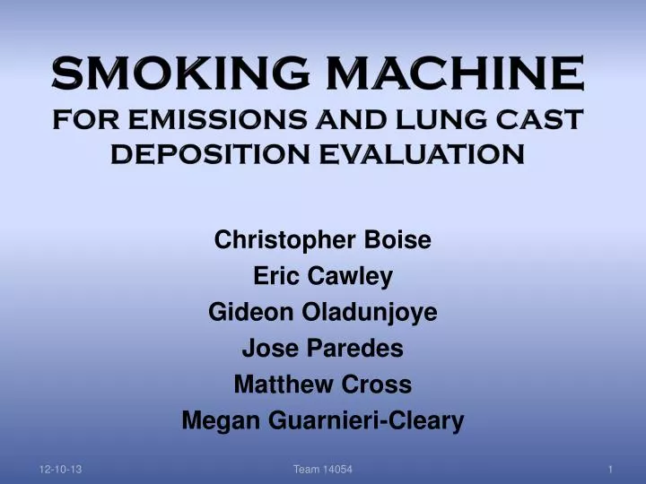 smoking machine for emissions and lung cast deposition evaluation