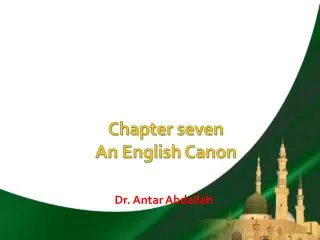 Chapter seven An English Canon