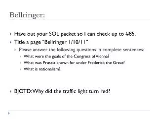 Bellringer :