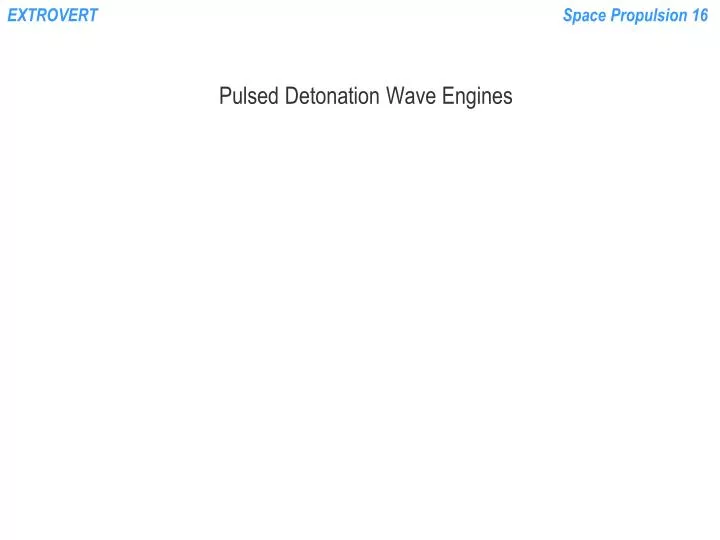 pulsed detonation wave engines