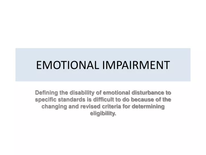 emotional impairment