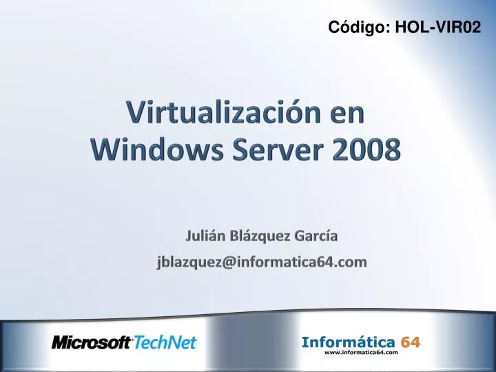 virtualizaci n en windows server 2008