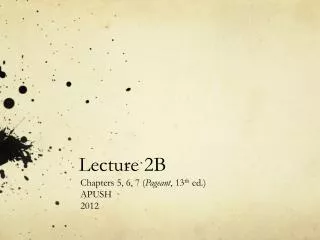 Lecture 2B