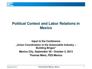 Political Context and Labor Relations in Mexico