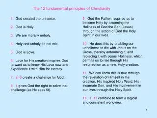 The 12 fundamental principles of Christianity