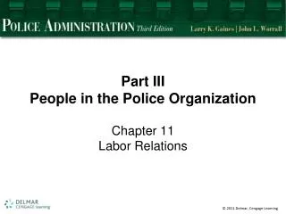 Part III People in the Police Organization