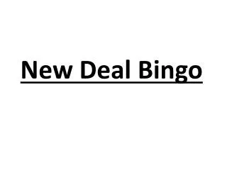 New Deal Bingo