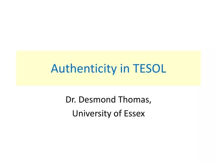 authenticity in tesol