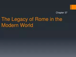 the legacy of rome in the modern world