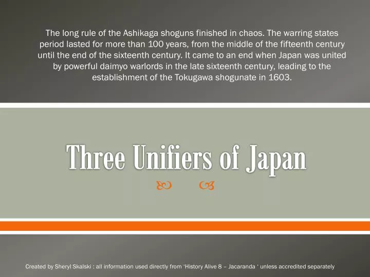 three unifiers of japan